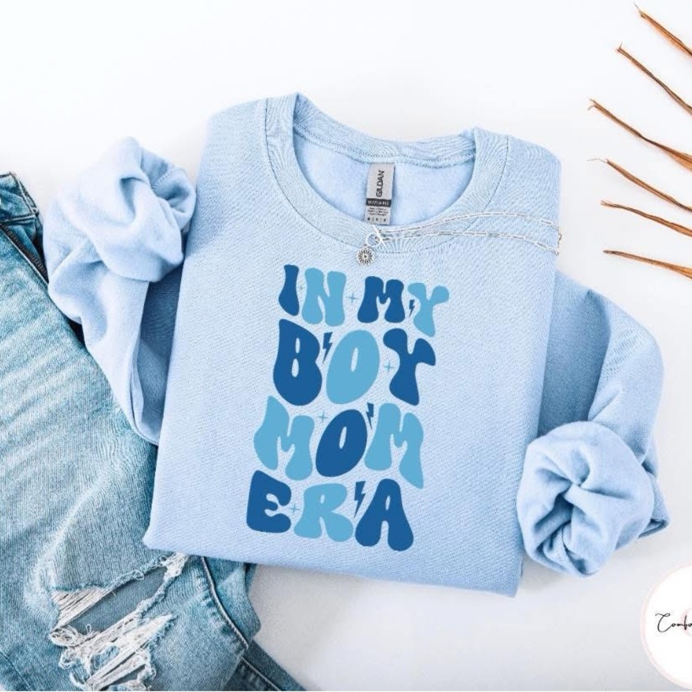 Gildan Blue Sweatshirt - In My Boy Mom Era